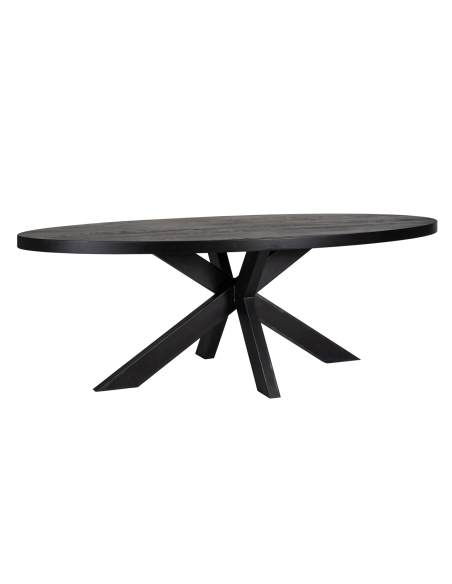 Ovale eettafel van zwart eiken WATSON | Loft Attitude