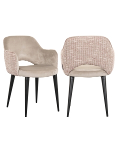 Chaise velours rose et kaki GIOVANNA | Loft Attitude