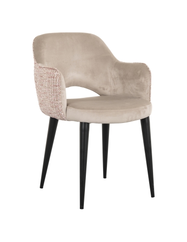 Pink and khaki velvet chair GIOVANNA | Loft Attitude