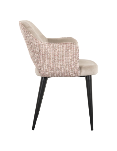 Cadeira em veludo rosa e cáqui GIOVANNA | Loft Attitude