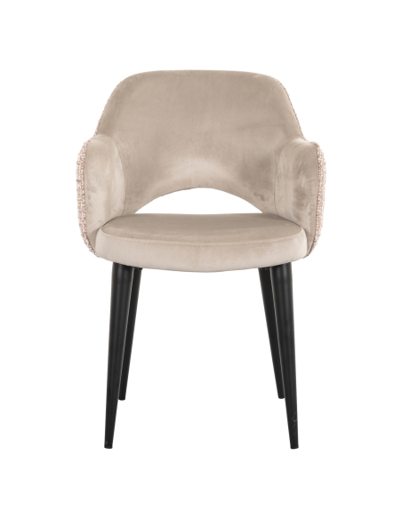 Pink and khaki velvet chair GIOVANNA | Loft Attitude