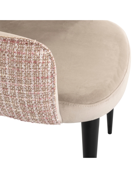 Silla de terciopelo rosa y caqui GIOVANNA | Loft Attitude
