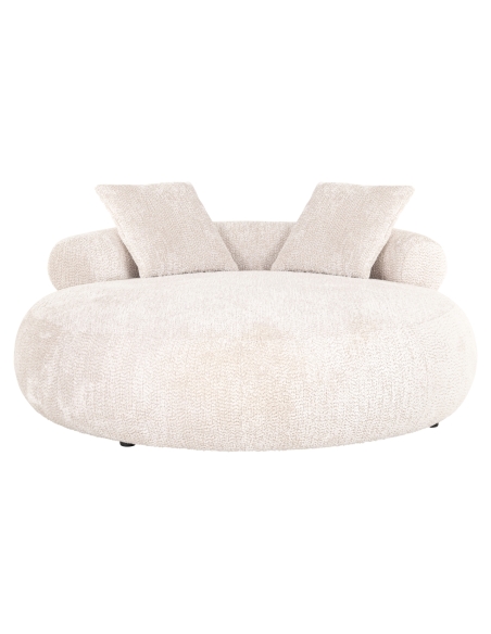 Ronde bouclé crèmekleurige sofa TIVOLA | Loft Attitude