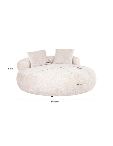 Sofá redondo bouclé crema TIVOLA | Loft Attitude