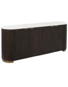 Buffet marbre blanc et bois MAYFIELD | Loft Attitude