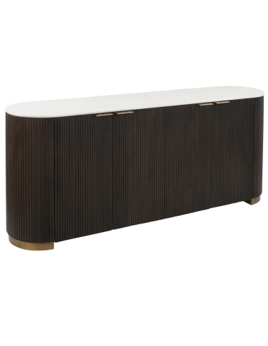 Sideboard aus weißem Marmor und Holz MAYFIELD | Loft Attitude