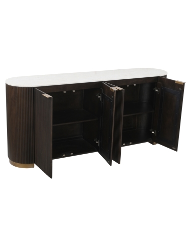 Buffet marbre blanc et bois MAYFIELD | Loft Attitude