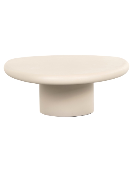 Round beige-coated coffee table CLAYTON | Loft Attitude