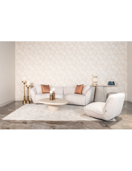 Table basse ronde enduit beige CLAYTON | Loft Attitude