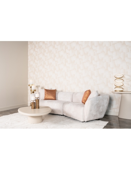 Ronde salontafel met beige coating CLAYTON | Loft Attitude