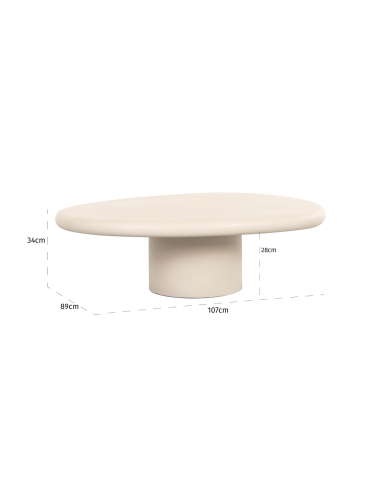 Table basse ronde enduit beige CLAYTON | Loft Attitude
