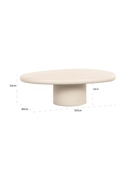 Table basse ronde enduit beige CLAYTON | Loft Attitude