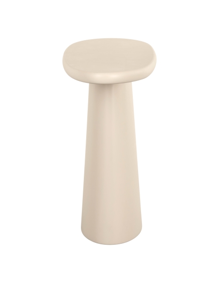 Consola oval revestida bege CLAYTON | Loft Attitude