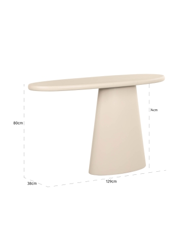 Ovale console in beige pleister CLAYTON | Loft Attitude