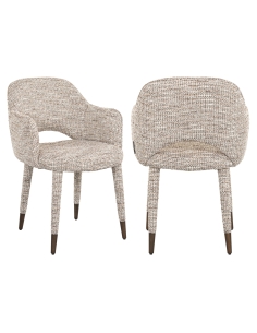 Chaise tissu tissé beige DONNATELLA | Loft Attitude