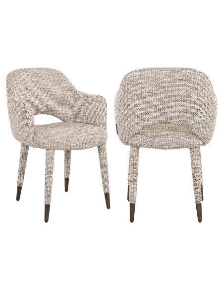 Chaise tissu tissé beige DONNATELLA | Loft Attitude