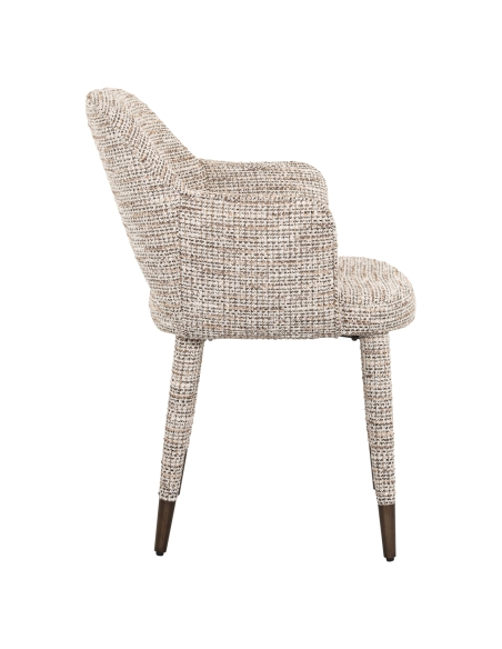 Chaise tissu tissé beige DONNATELLA | Loft Attitude