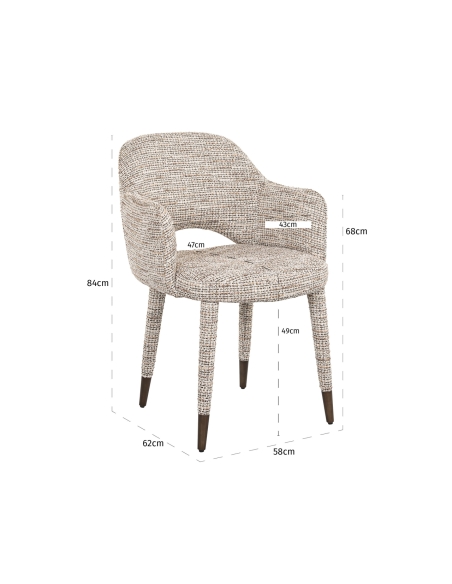 Chaise tissu tissé beige DONNATELLA | Loft Attitude