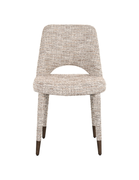 Beige geweven stoffen stoel set van 2 CECILIA | Loft