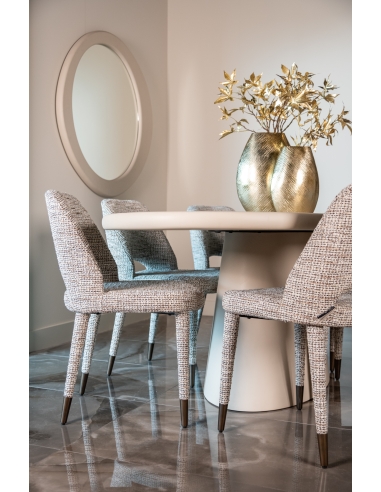 Beige woven fabric chair set of 2 CECILIA | Loft