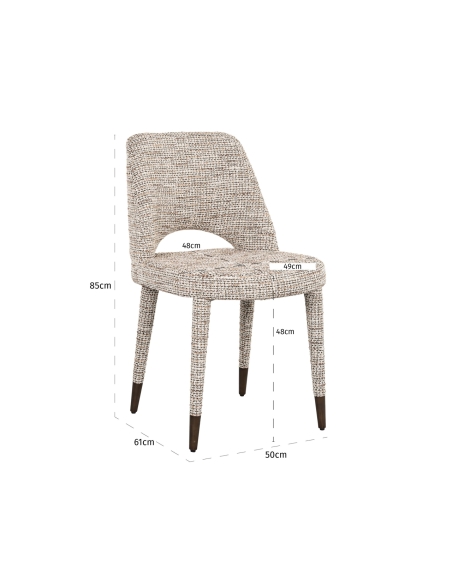 Beige geweven stoffen stoel set van 2 CECILIA | Loft