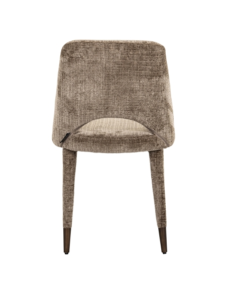 Chaise chenille taupe ignifugée lot de 2 CECILIA