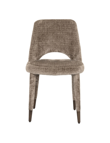 Set van 2 taupe chenille brandvertragende stoelen CECILIA
