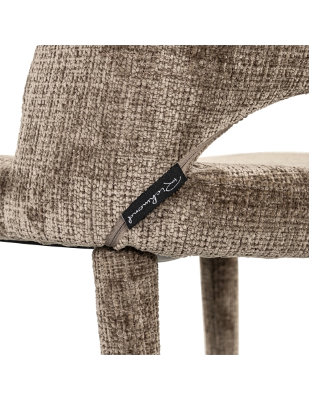 Feuerhemmender Taupe-Chenille-Stuhl, 2er-Set CECILIA