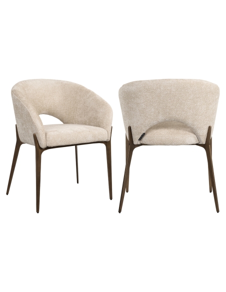Bouclé-Stuhl in Creme KENZI | Loft Attitude Deko