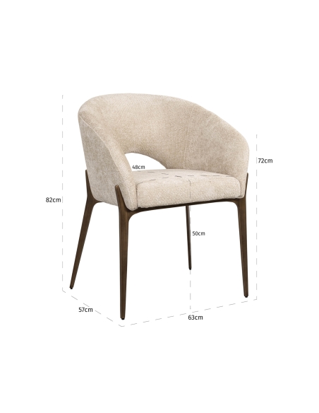 Chaise bouclé crème KENZI | Loft Attitude déco