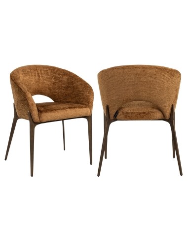 Cadeira em tecido cognac KENZI | Loft Attitude decoração