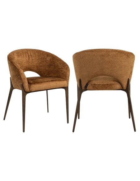 Cognac fabric chair KENZI | Loft Attitude decor