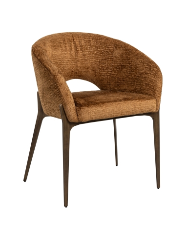 Silla de tela coñac KENZI | Loft Attitude decoración