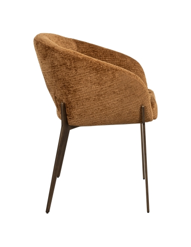 Stuhl aus cognacfarbenem Stoff KENZI | Loft Attitude Deko