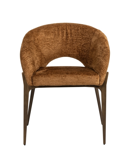 Cadeira em tecido cognac KENZI | Loft Attitude decoração