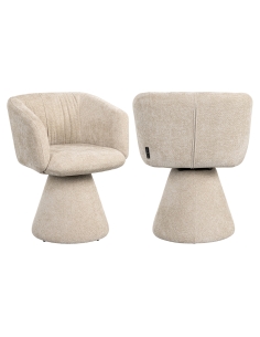 Chaise pivotante bouclé crème MADELINE | Loft