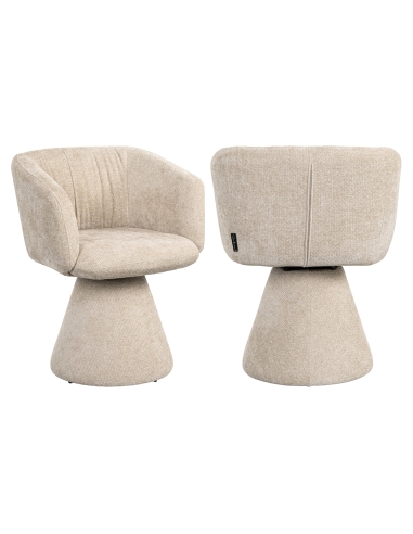Draaibare stoel bouclé crème MADELINE | Loft