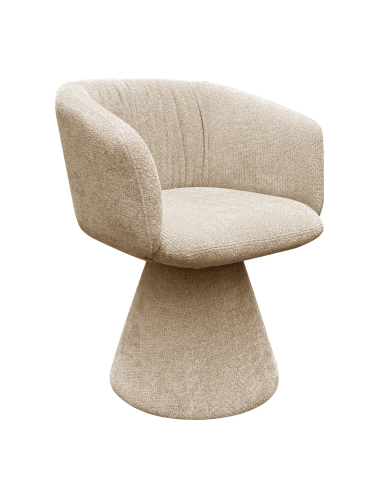 Cadeira giratória bouclé creme MADELINE | Loft