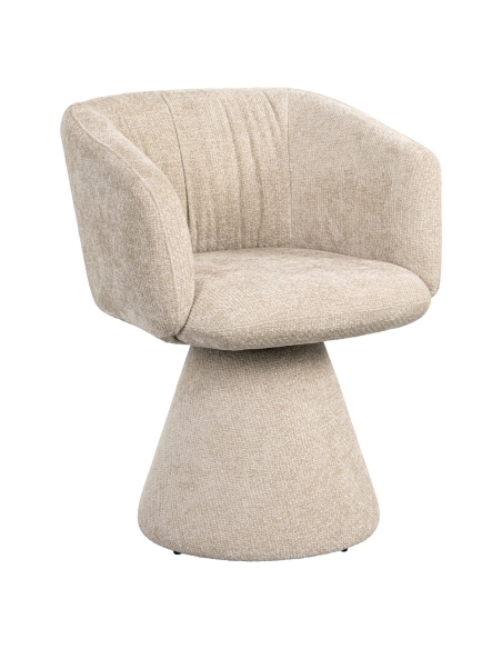 Silla giratoria bouclé crema MADELINE | Loft