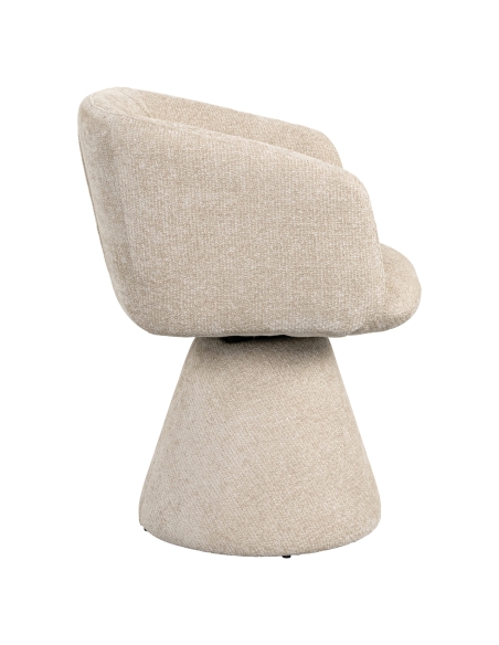 Silla giratoria bouclé crema MADELINE | Loft
