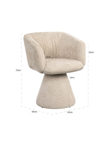 Cadeira giratória bouclé creme MADELINE | Loft