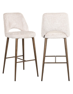 Tabouret de bar crème pieds dorés DELPHINE | Loft