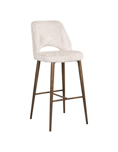 Banco de bar creme pés dourados DELPHINE | Loft