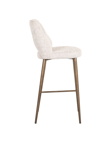 Taburete de bar crema patas doradas DELPHINE | Loft