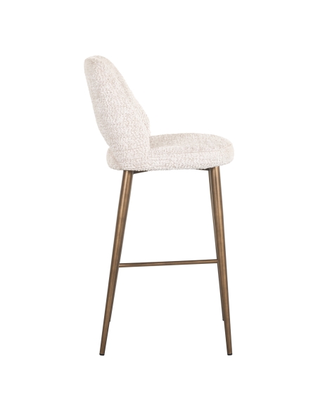 Tabouret de bar crème pieds dorés DELPHINE | Loft