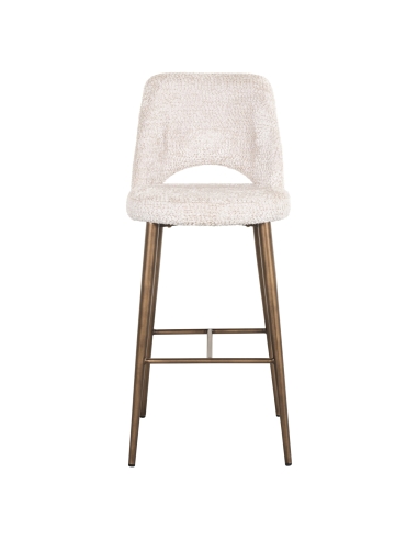 Banco de bar creme pés dourados DELPHINE | Loft