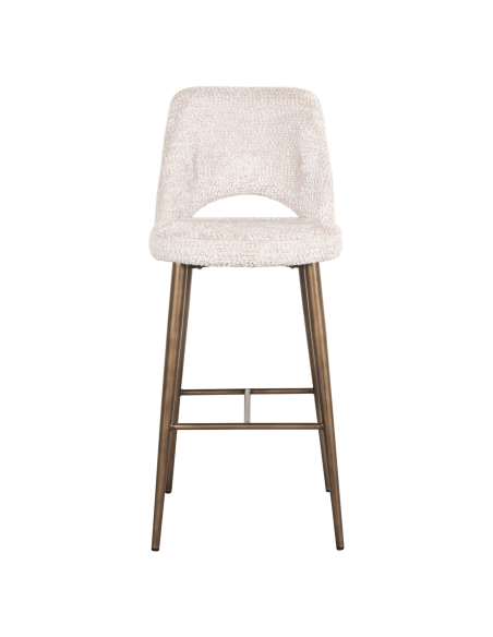 Tabouret de bar crème pieds dorés DELPHINE | Loft