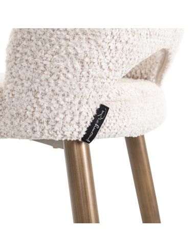Banco de bar creme pés dourados DELPHINE | Loft