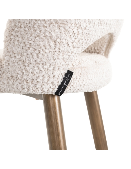 Sgabello da bar crema gambe dorate DELPHINE | Loft