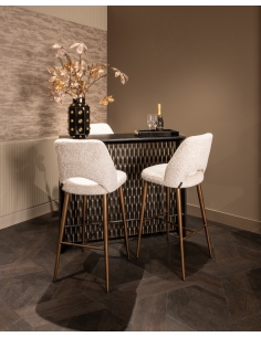 Banco de bar creme pés dourados DELPHINE | Loft 2